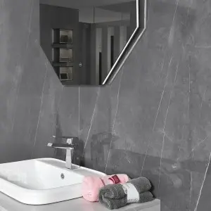 DL-77 LED Lit Octagon Bathroom Mirror with Touch Button