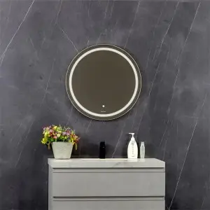 DL-13 LED Round Bathroom Mirror with Touch Button